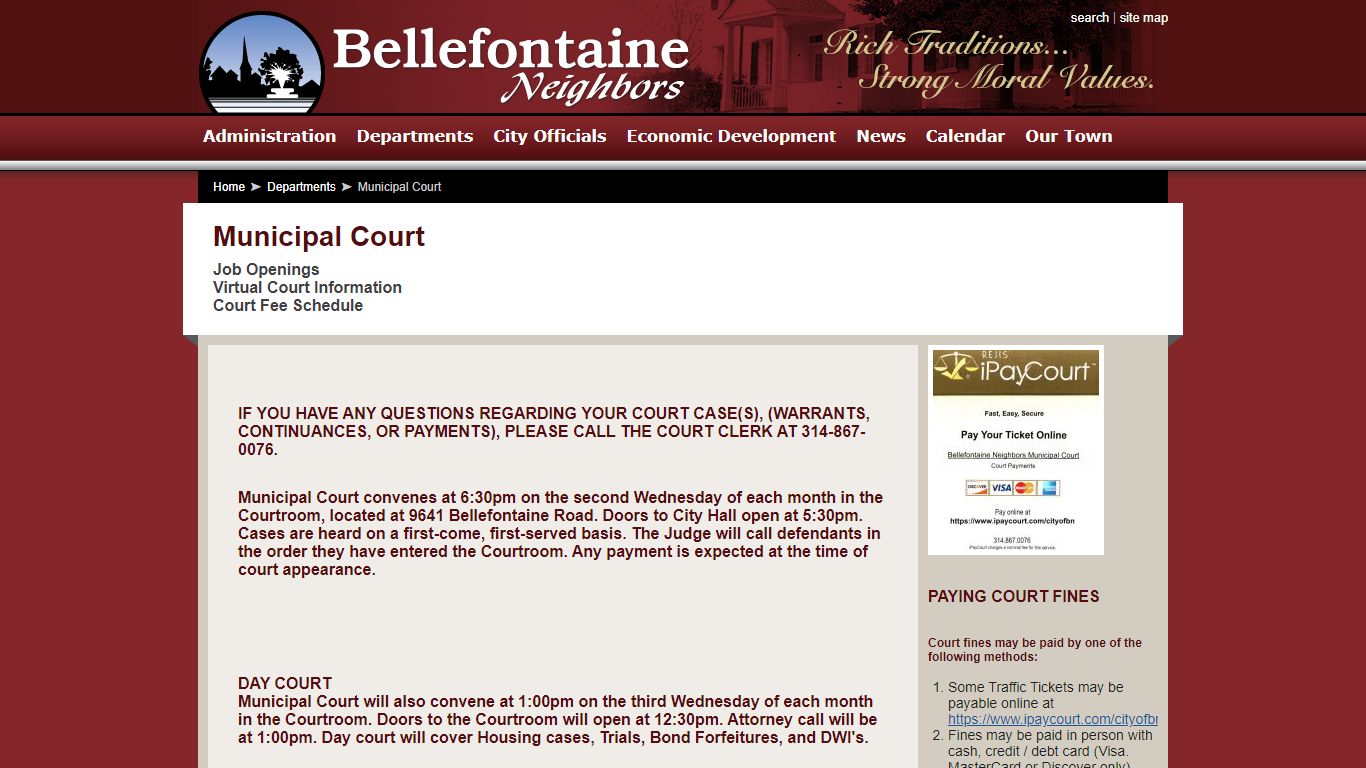 Municipal Court | City of Bellefontaine Neighbors, Missouri